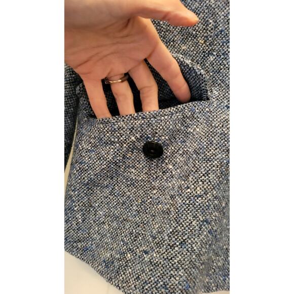 Vintage Liz Claiborne Blue Tweed Fitted Jacket Blazer Size M - Picture 9 of 16